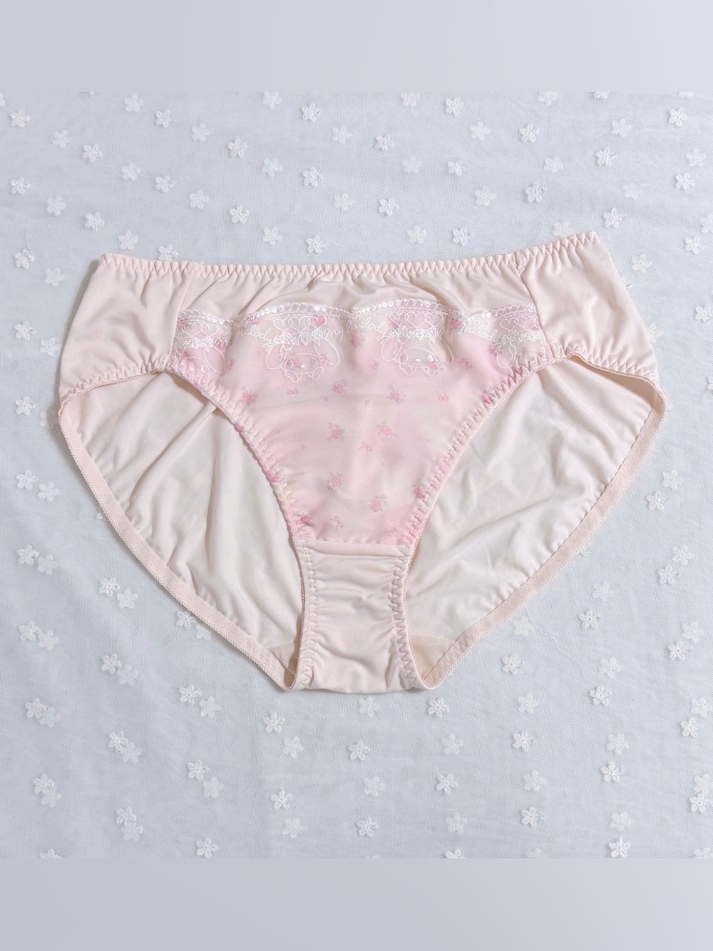 US-L, XL/JP-4L Japanese Sanrio My Melody Embroidery Cute Lace Trim Nylon Panties